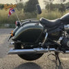 Bycology Rhino Racing Touring Exhaust with polished chrome finish and slash-cut outlets for Royal Enfield Super Meteor 650