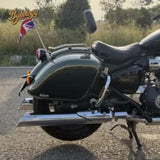 Bycology Rhino Racing Touring Exhaust with polished chrome finish and slash-cut outlets for Royal Enfield Super Meteor 650