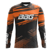 BBG motocross jersey for men in black neon orange and red for off road motorcycle riding