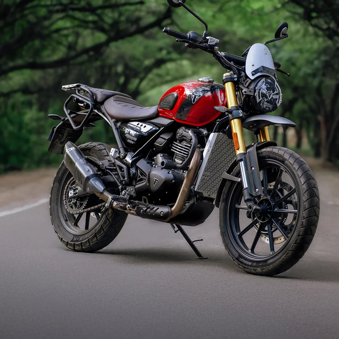 Legundary Custom Hector crash guard for Triumph Scrambler 400 X black mild steel engine guard