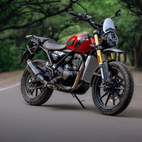 Legundary Custom Hector crash guard for Triumph Scrambler 400 X black mild steel engine guard