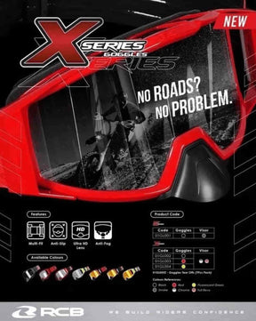 RCB X-Series black chrome motorcycle goggles 01GL002D