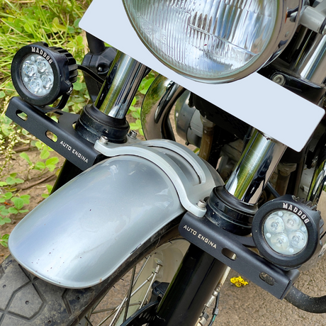 Auto Engina Fog Light Clamp Mount for Royal Enfield Interceptor 650 in Black