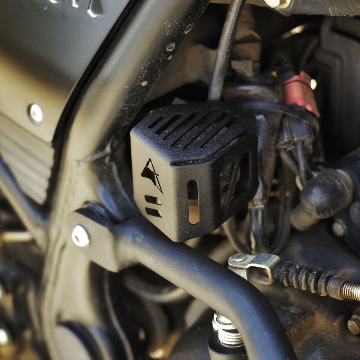 Auto Engina Rear Brake Oil Reservoir Cover for Royal Enfield Himalayan 411 | Laser-Cut Protective Guard