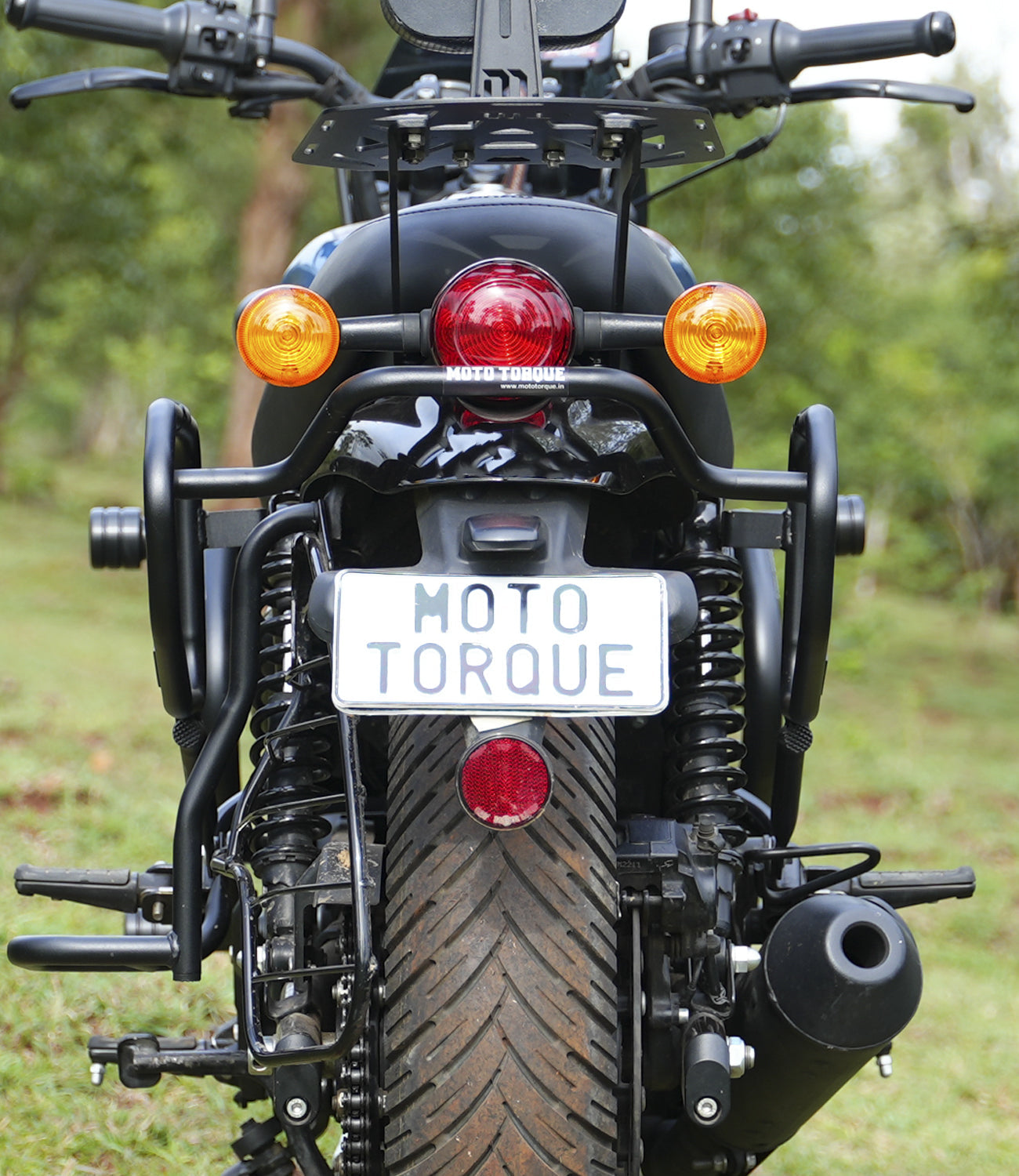 Moto Torque saddle stay for Royal Enfield Hunter 350 heavy duty saddle bag support accessory