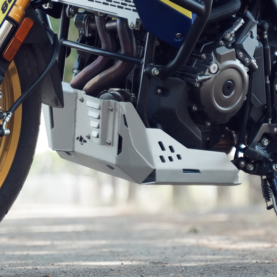 Legundary Custom Vambrace Bash Plate for Suzuki V-Strom 800DE Silver Aluminium Engine Guard Skid Plate