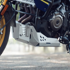 Legundary Custom Vambrace Bash Plate for Suzuki V-Strom 800DE Silver Aluminium Engine Guard Skid Plate