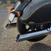 Bycology Rhino Racing Touring Exhaust with polished chrome finish and slash-cut outlets for Royal Enfield Super Meteor 650