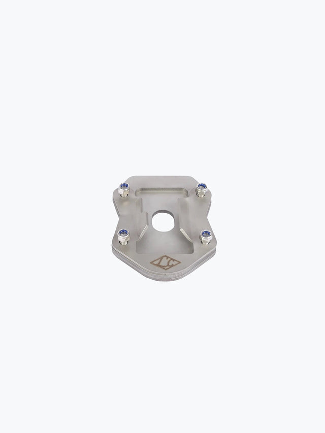 Legendary Custom Interceptor 650 side stand base stainless steel silver extender plate