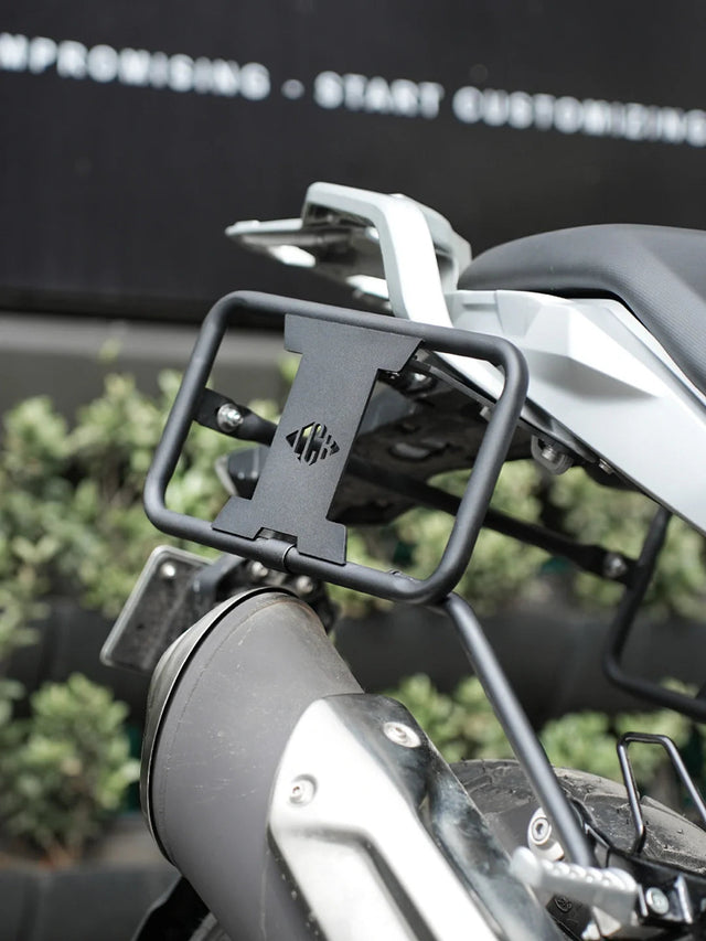 Legundary Custom BMW G310GS aragorn saddle stay black mild steel pannier mount luggage support