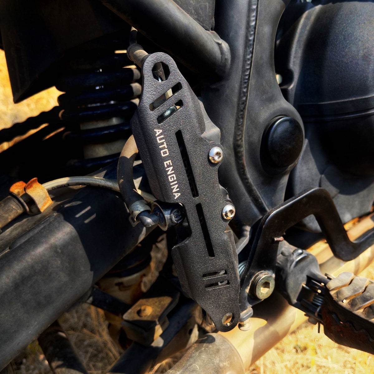 Auto Engina Master Cylinder Guard for Royal Enfield Himalayan 411 | 3mm Mild Steel Rear Brake Protection
