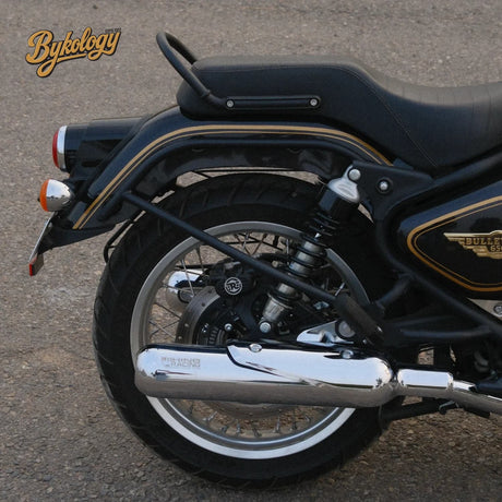 Rhino Racing V2 304 stainless steel exhaust with CNC aluminium details for Royal Enfield Bullet 650