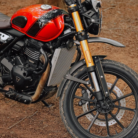 Legundary Custom Vector radiator grill for Triumph Scrambler 400 X silver aluminium guard