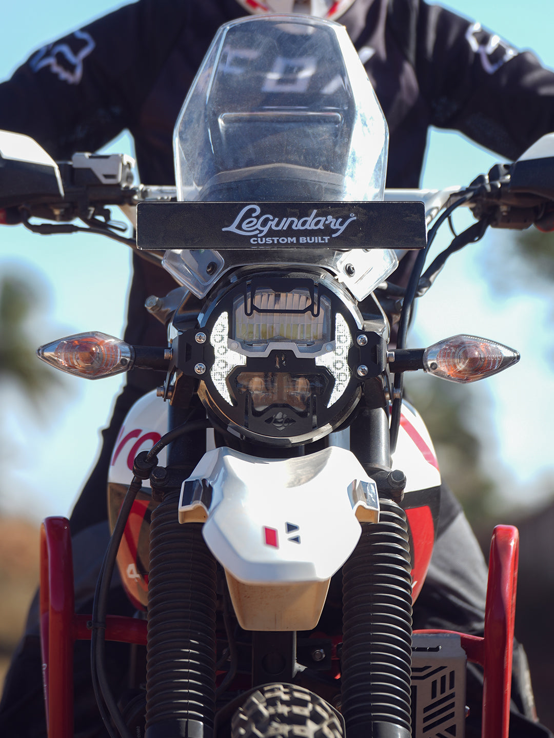 Legundary Custom Cosmic headlight grill black silver installed on Hero X Pulse 200 4V Pro