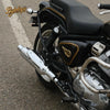 Rhino Racing V2 304 stainless steel exhaust with CNC aluminium details for Royal Enfield Bullet 650