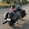 Bycology Rhino Racing Touring Exhaust with polished chrome finish and slash-cut outlets for Royal Enfield Super Meteor 650