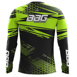 BBG motocross jersey for men in black neon orange and red for off road motorcycle riding