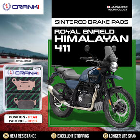 CRANK1 CB312 Sintered Rear Brake Pads for Royal Enfield Himalayan 411 Rear Brake Pad Set