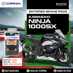 CRANK1 CB973 Front Sintered Brake Pads for Kawasaki Ninja 1000SX 2020 Onwards LEGUNDARY Custom