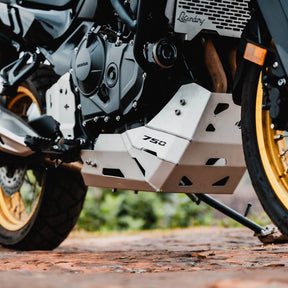 Legundary Custom Honda Transalp 750 Vambrace Bash Plate Silver Aluminium Engine Skid Plate