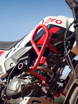 Legundary Custom Defender crash guard red white black installed on Hero X Pulse 200 4V Pro