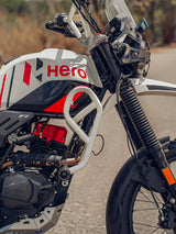 Legundary Custom Defender crash guard red white black installed on Hero X Pulse 200 4V Pro
