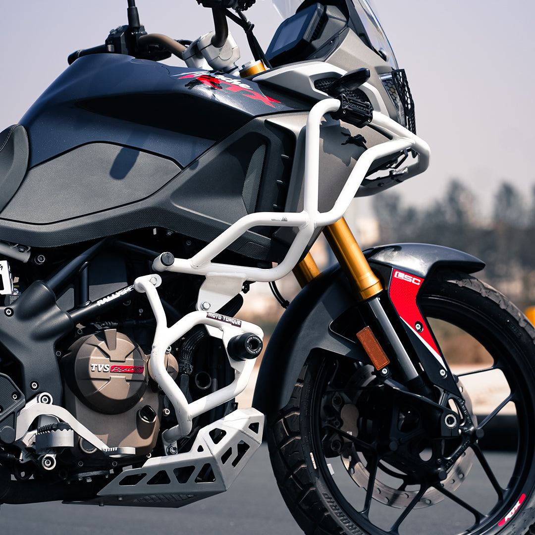 Moto Torque Stallion Crash Guard White for Apache RTX 300