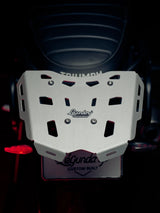 Legundary Custom Atlas luggage carrier for Triumph Speed 400 black silver rear rack plate