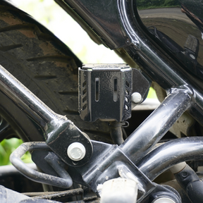 Auto Engina Rear Brake Oil Reservoir Cover for Royal Enfield Hunter 350 1.5mm Mild Steel Gloss Black