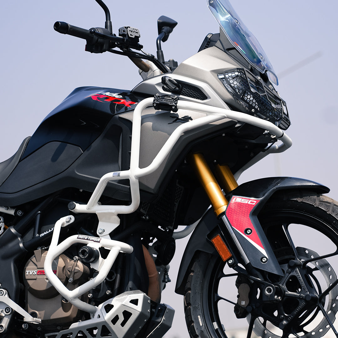 Moto Torque Stallion Crash Guard White for Apache RTX 300