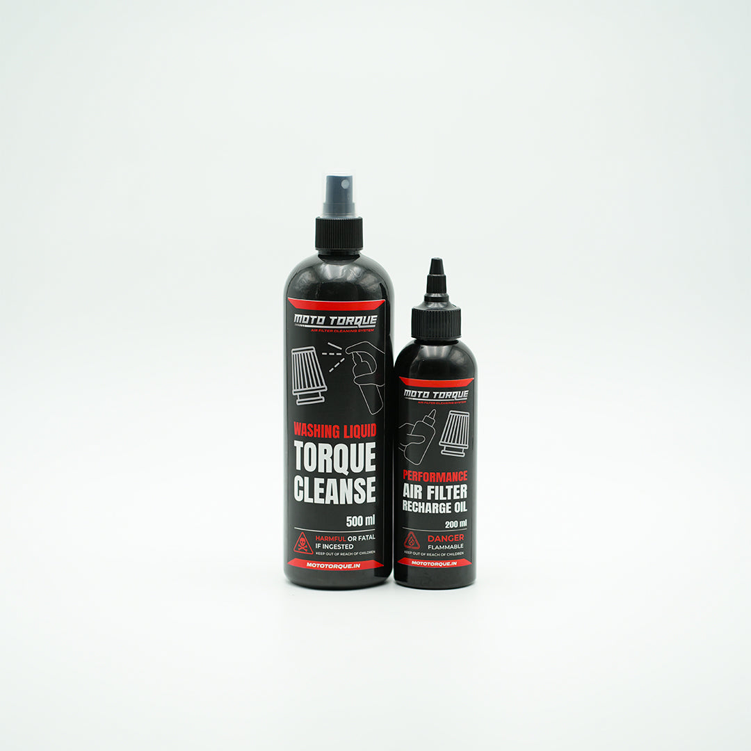 Moto Torque air filter cleaning kit for reusable motorcycle performance air filters