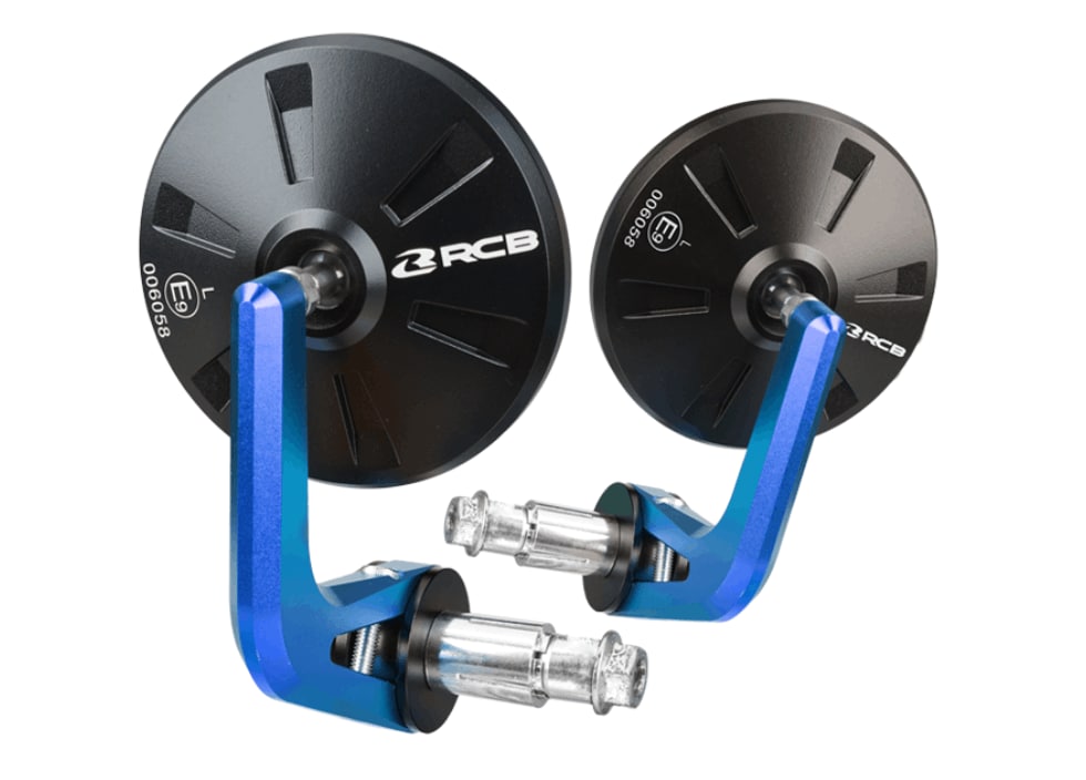 RCB S6 blue alloy bar-end side mirror set 01MR007