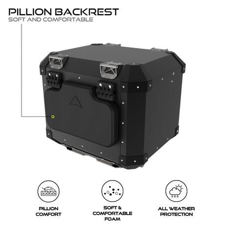 Auto Engina 42L black aluminium top box with inner bag and backrest for BMW G310GS