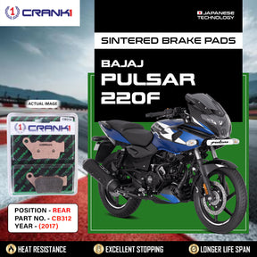 CRANK1 CB312 sintered rear brake pads for Bajaj Pulsar 220F 2017 high performance motorcycle brake pads
