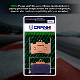 CRANK1 CB041 Rear Sintered Brake Pads for Zontes 350T Adventure 2023 Onwards premium motorcycle brake pads
