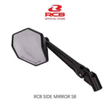 RCB S8 black motorcycle side mirror 01MR012B
