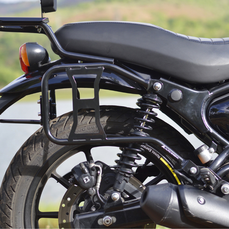 Auto Engina Saddle Stay for Royal Enfield Hunter 350 19mm Mild Steel 8kg Per Side Gloss Black