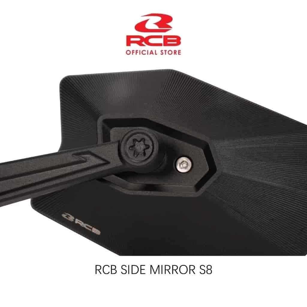 RCB S8 black motorcycle side mirror 01MR012B