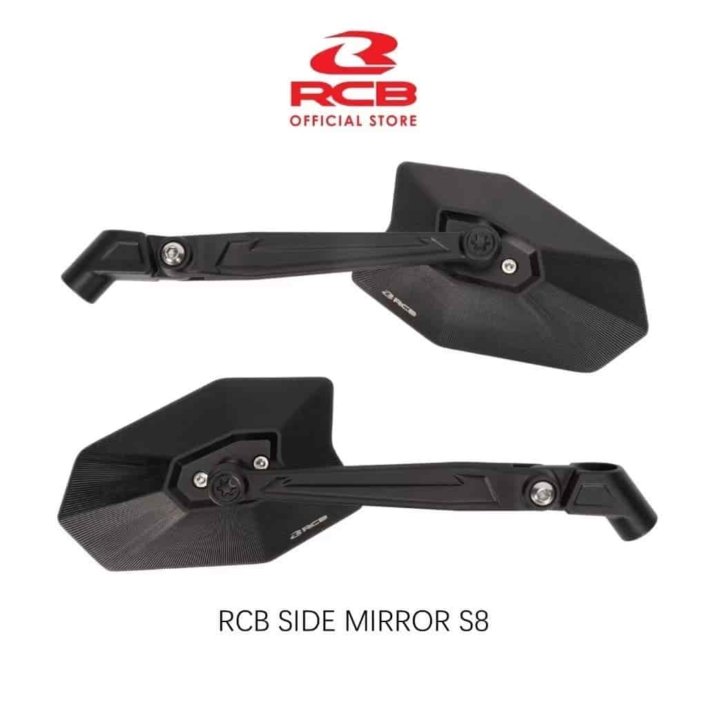 RCB S8 black motorcycle side mirror 01MR012B