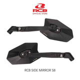 RCB S8 black motorcycle side mirror 01MR012B