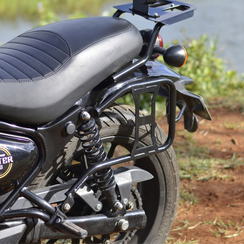 Auto Engina Saddle Stay for Royal Enfield Hunter 350 19mm Mild Steel 8kg Per Side Gloss Black