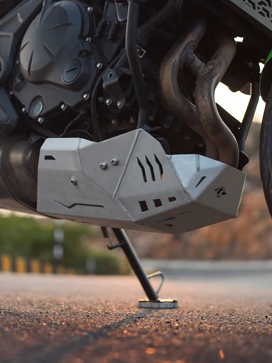 Legundary Custom Vambrace Bash Plate for Kawasaki Versys 650 Aluminium Silver Engine Sump Guard Protection