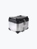 Legundary Custom Fort Knox Series TC 45L Aluminium Top Box with Backrest Pad Black Silver Motorcycle Storage Case