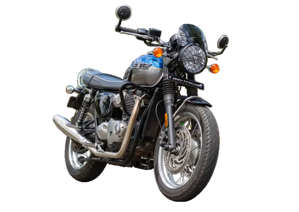 Silver Stallion slip on performance exhaust for Triumph Bonneville T120 1200 silver black matte brushed