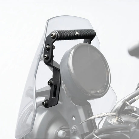 Auto Engina Adjustable GPS Mount installed on Royal Enfield Himalayan 450 motorcycle cockpit