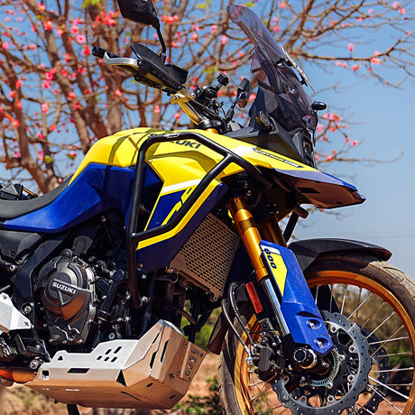 Legundary Custom Adrinex Crash Guard for Suzuki V-Strom 800DE Black Mild Steel Engine Protection Bar