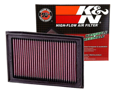 K&N KA-2508 high-flow air filter for Kawasaki Ninja 250 Ninja 300 panel washable performance air filter