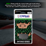 CRANK1 CB694 sintered rear brake pads for Honda CB650R (2021-2023) high-performance motorcycle braking upgrade.