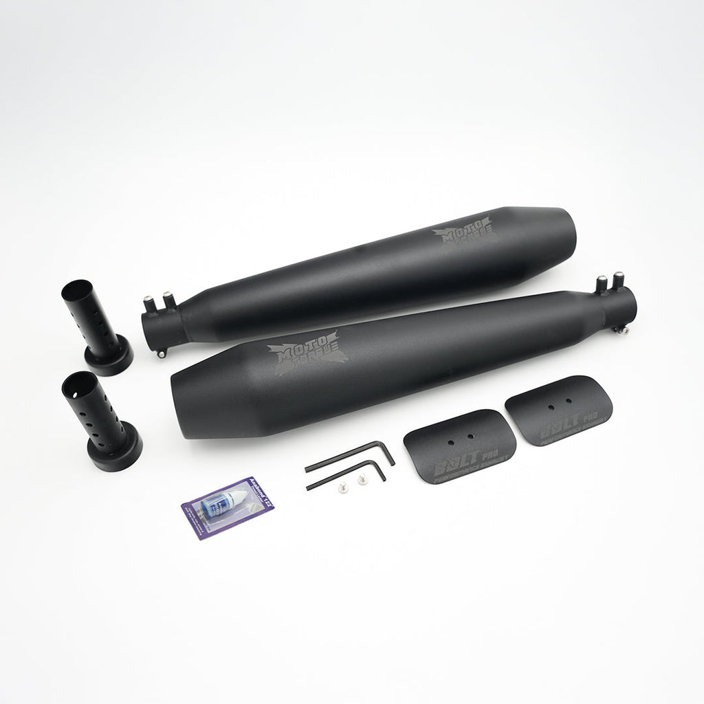 Moto Torque BOLT PRO black performance exhaust for Royal Enfield Interceptor 650