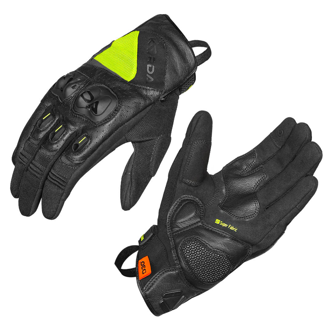KORDA Hybrid Motorcycle Riding Gloves with D3O Protection, Hard Knuckle Guards & TouchTip Technology